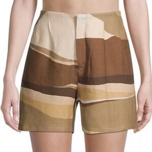 Cala de la Cruz Terra Venus Colorblocked Linen Shorts
